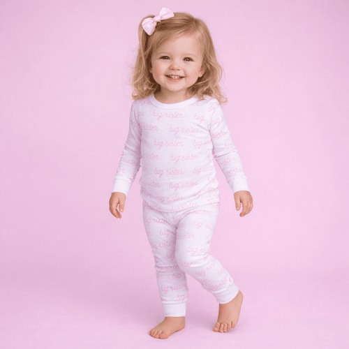 Big Sister Print Long Pajamas