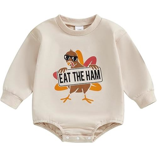 BemeyourBBs Newborn Baby Boy Girl Fall Winter Clothes Long Sleeve Bubble Sweatshirt Romper Cute Infant One Piece Outfit