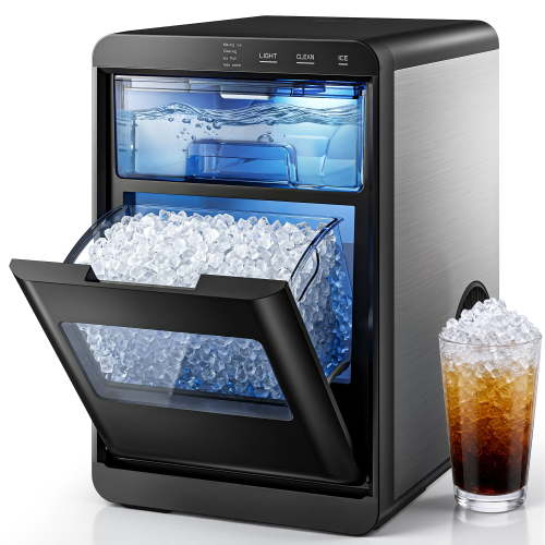 SIMZLIFE Nugget Ice Maker, 44lbs/24H, Self-Cleaning, Portable Countertop Pellet Ice Machine