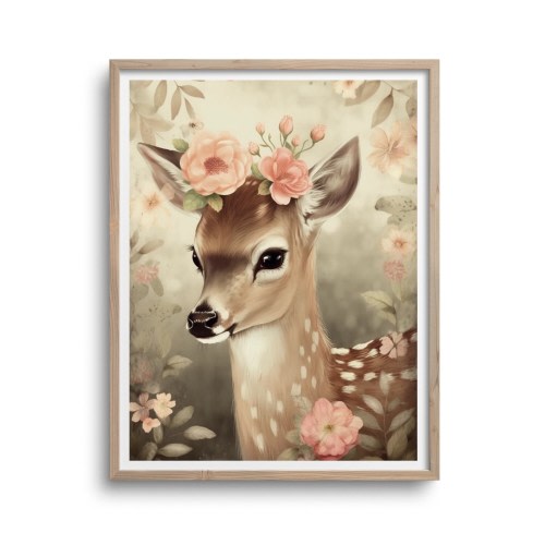 Deer Nursery Decor, Fawn Watercolor, Baby Animal Print, Woodland Nursery Art, Forest Print, Deer Artwork, Baby Girl Room Decor, Bambi Print