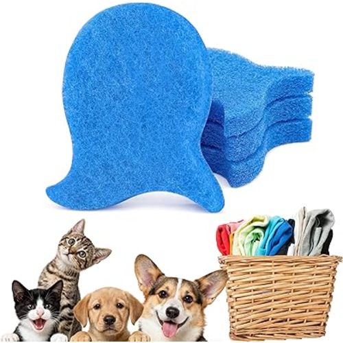 Pet Hair Remover for Laundry,Reusable Dog & Cat Hair Catcher for Washing Machine & Dryer,Effectively Removes Fur,Lint and Dander from Bedding,Clothes(4Pcs Blue)
