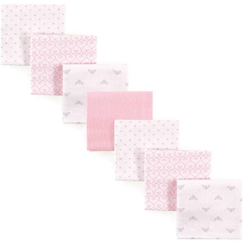 Luvable Friends Unisex Baby Cotton Flannel Receiving Blankets, Tiara 7-Pack, One Size