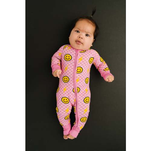 Pink Bolt Check Bamboo Sleeper