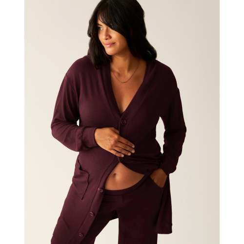 CozyKnit Long Cardigan | Deep Burgundy - Kindred Bravely