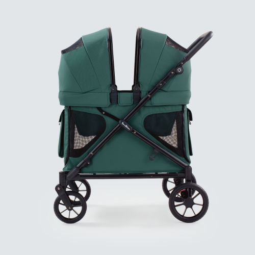 Familidoo Q2 Multi-Use Kids Wagon Stroller – Foldable, Lightweight & All-Terrain for Kids & Pets – 5-Point Safety Harness, Rain Cover & Compact Travel Design – Up to 132 lbs (Emerald Green) – Familidoo Products Corp