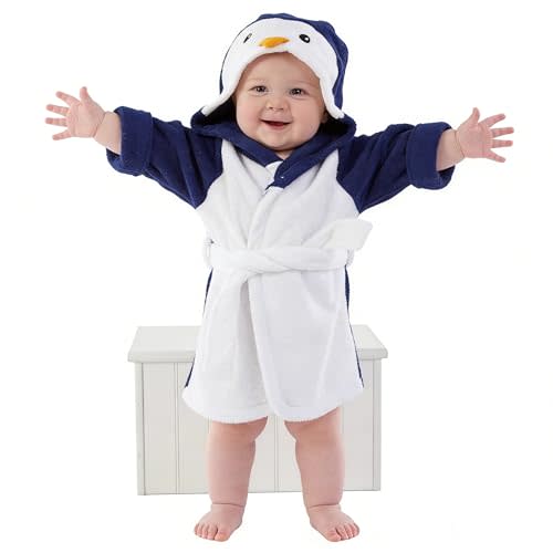 Baby Boy Bathrobe Hooded Towels Unisex Infant Bath robe Towel For Toddle Terry Ultra Absorbent Durable Blankets