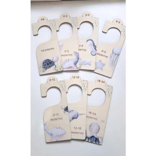 Wooden Baby Wardrobe Dividers, Ocean