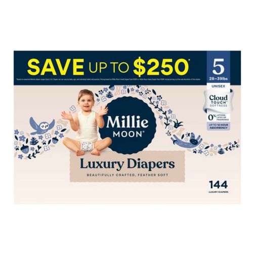 Millie Moon Luxury Diapers - Size 5 - 144ct
