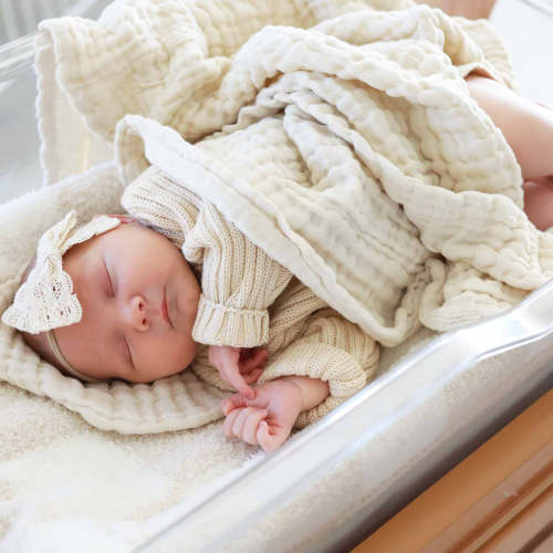 Organic Cotton Gauze Swaddle Blanket | Vanilla