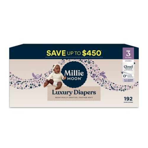 Millie Moon Luxury Disposable Diapers - Size 3 - 192ct