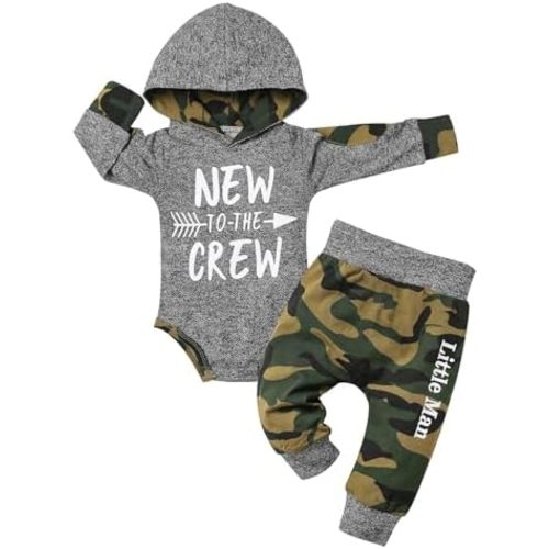 Fommy Newborn Baby Boy Clothes Plaid Letter Print Long Sleeve Hoodies + Long Pants 2PCS Fall Winter Outfits Set