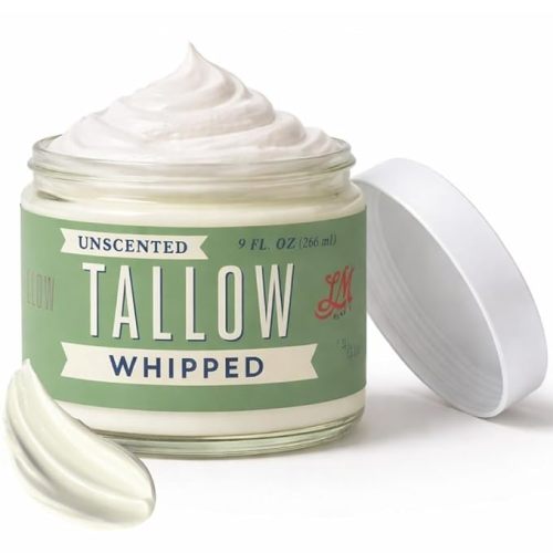 Whipped Tallow 9oz - All Natural Face Cream + Whole Body Moisturizer for Dry Skin - No Preservatives, Parabens or Seed Oils - 100% Pure, No Added Fragrance - USA Made (Unscented)