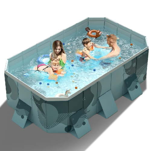 Hurber Foldable Swimming Pool, Large Non-inflatable Adults Kids Outdoor Pools, Green, 101" x 66" x 20"