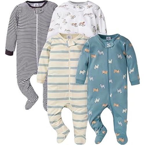 Gerber baby-boys 4 Pack Sleep 'N Play Footie
