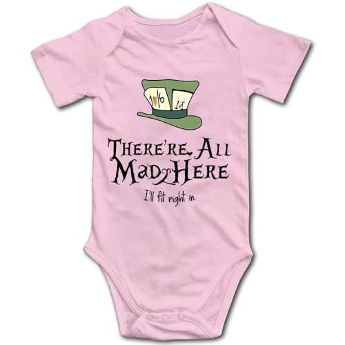 The Mad Hatters Newborn One-Piece Baby Bodysuits New Born Baby Gift Short Sleeve White 0-24 Months