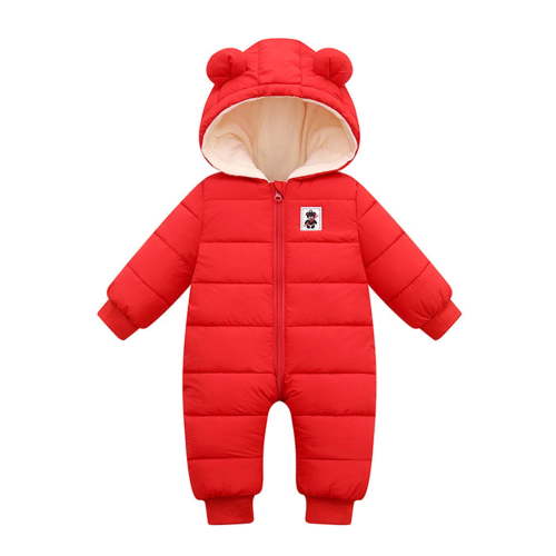JUMESG Baby Boy Girl Warm Romper Hooded Jumpsuit Thick Jacket Coat Outfit (Red,3-6 Months)