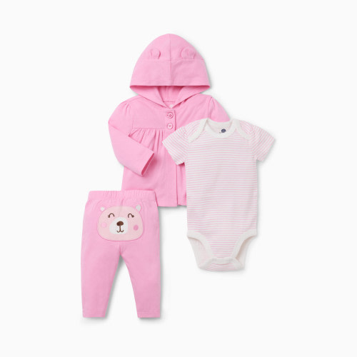Small Story 3 Piece Hoodie Set - Beary Girly, 3-6 M