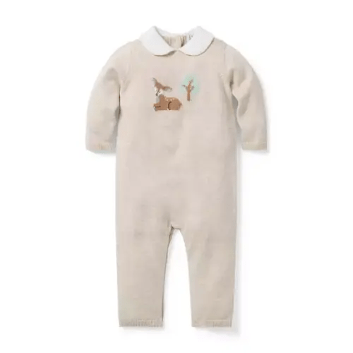 Baby Fluffy Bunny Heather Baby Deer Collared One-Piece by Janie and Jack