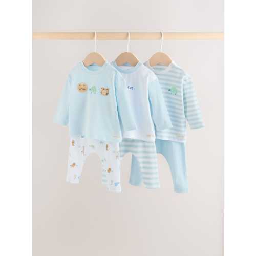 Blue Safari Baby Top & Leggings 6 Piece Set (0mths-3yrs)