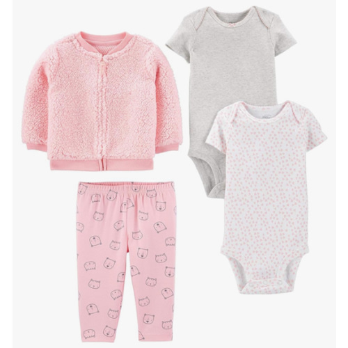 Simple Joys by Carter's Baby Girls' 4-Piece Jacket, Pant, and Bodysuit Set