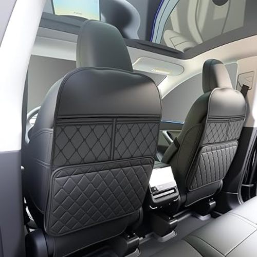 2 Pack Kick Mats Back Seat Protector,Seat Back Protector for Kids Feet Car Seat with Car Back Seat Organizer, Seat Back Protector Cover for Back of Front Seats - Protect Against Dirt and Scuffs