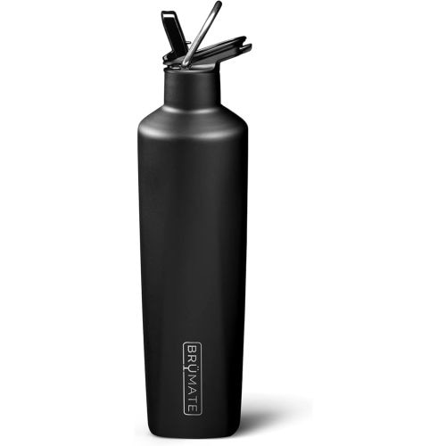 BrüMate ReHydration - 100% Leakproof 25oz Insulated Water Bottle with Straw - Stainless Steel Water Canteen (Matte Black)