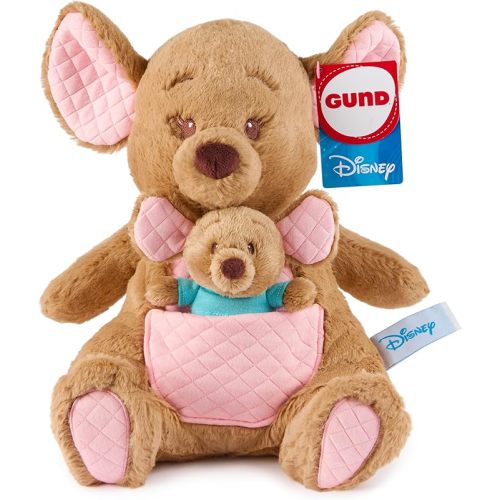 GUND Disney Official Kanga and Roo Oh So Snuggly Plush, Winnie The Pooh, Kangaroo and Baby Stuffed Animals for Ages 1 and Up, Brown, 12.5”