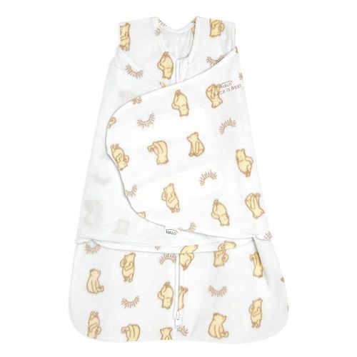 HALO Micro-Fleece Sleepsack Swaddle, 3-Way Adjustable Wearable Blanket, TOG 3.0, Sunshine Winnie, Small, 3-6