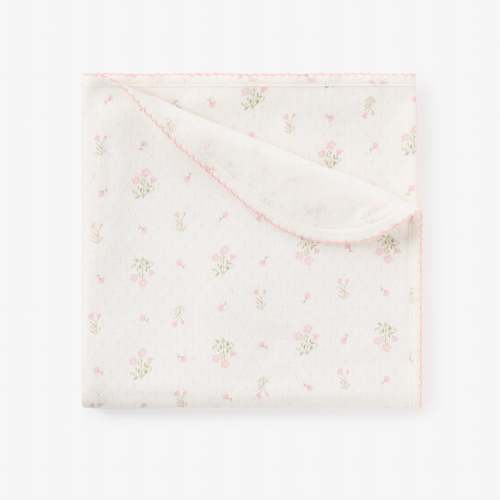 Folklore Floral Print Organic Cotton Pointelle Baby Blanket