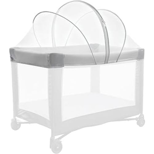 BEBONO Mosquito Net for Pack N Play, Keep Cats Out, Netting Cover with 2-Way Zipper for Playpen, Foldable with Storage Bag, White
