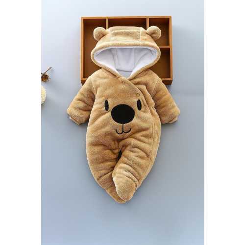 Adorable Bear Baby Onesie – Soft Cotton Hooded Jumpsuit