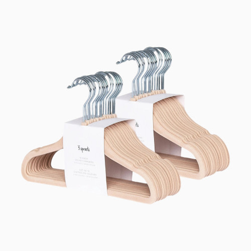 3 Sprouts Velvet Hanger - Hazelnut, 30