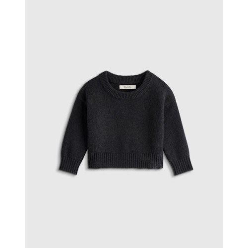 100% Organic Cotton Crewneck Sweater in Charcoal