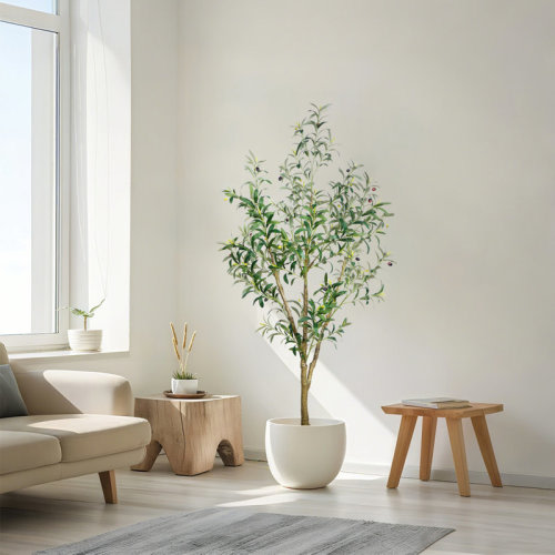 Vitalismo Faux Olive Tree With Fruit And Realistic Leaves For Home Decor & Reviews | Wayfair