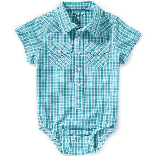 Wrangler® Baby Boys Short-Sleeve Plaid Bodysuit