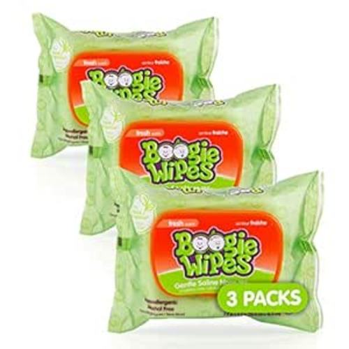 Boogie Wipes Gentle Wet Wipes for Baby and Kids, Face, Hand, Body & Nose, HSA/FSA Eligible, Made with Vitamin E, Aloe, Chamomile and Natural Saline, Fresh Scent, 90 Count - 30 Count (Pack of 3)