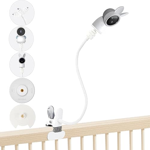 Baby Monitor Mount Holder Compatible with ARENTI 2K Alnanny A4/D3 and Other Baby Monitor Camera with 1/4" Threaded Hole, 16 inches Flexible Clip Mount, Baby Camera Mount Without Tools