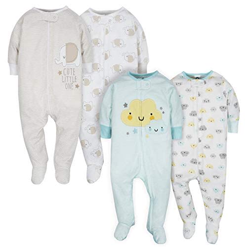Gerber Baby-Girls 4 Pack Sleep 'N Play Footie