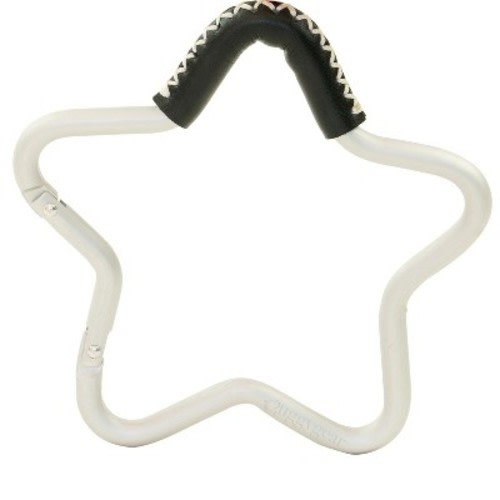 Star Stroller Hook - Silver/Black Leather