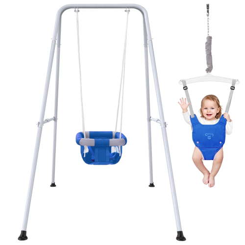 G TALECO GEAR, 2-in-1 Baby Jumper and Swing, Blue, Indoor and Outdoor