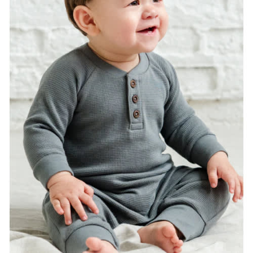 Crosby Waffle Knit Henley Romper