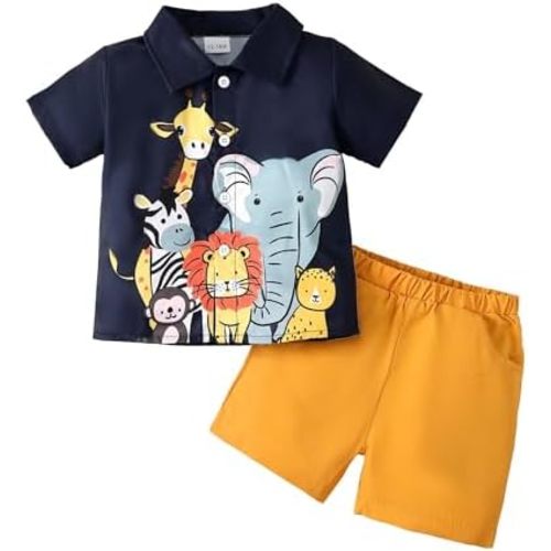 Toddler Boys Clothes Baby Boy Outfit Summer Shirt Little Boy Shorts Set Cotton Clothes for Boys