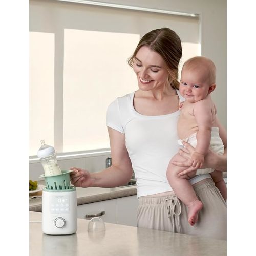 Momcozy Baby Bottle Warmer for Breast Milk Formula Food, Fullest Nutrients Preserved, Fast Heat, Night Light for Nighttime Breastfeeding, One-Touch Easy Use, Newborn Essentials Supplies Gift for Mom
