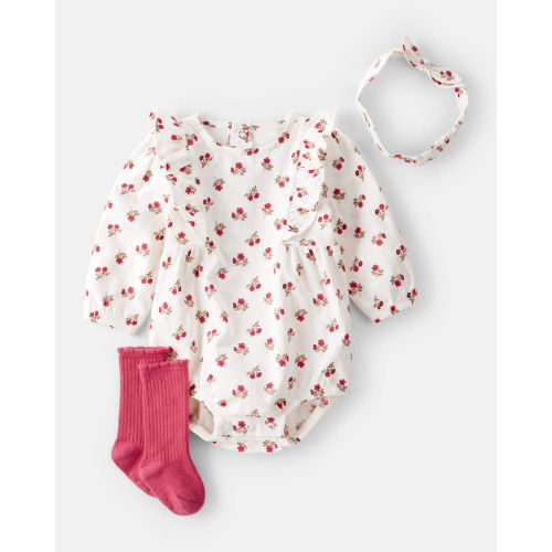 Baby 3-Piece Floral Bubble Outfit Set - Pink/White - Carter's | Carter's