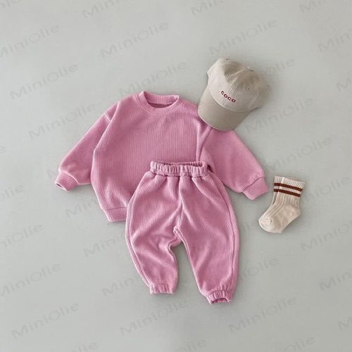 Baby Toddler Solid Color Casual 2 Pieces Set