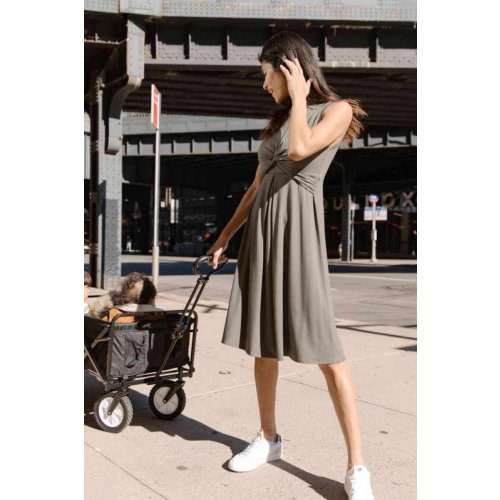 Debra Maternity & Nursing Dress, Olive Green – Simple Wishes