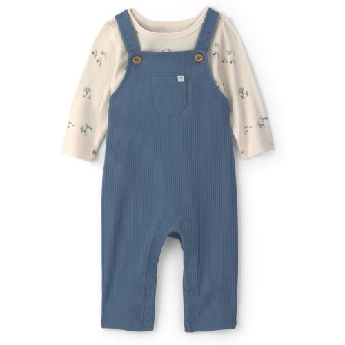 Carter's Baby Boys' 2-piece Overall Set Blue Navy Sports Patches