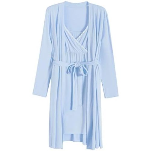 Latuza Women's Viscose Nursing Nightgown and Robe Set