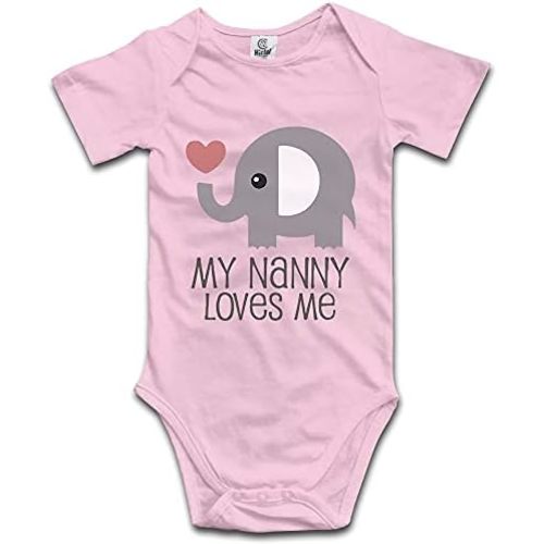 Elephant My Nanny Loves Me Infant Romper Outfit Baby Bodysuit Jumpsuit