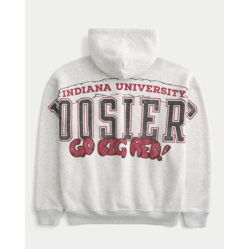 Boxy Indiana University Hoosiers Graphic Hoodie